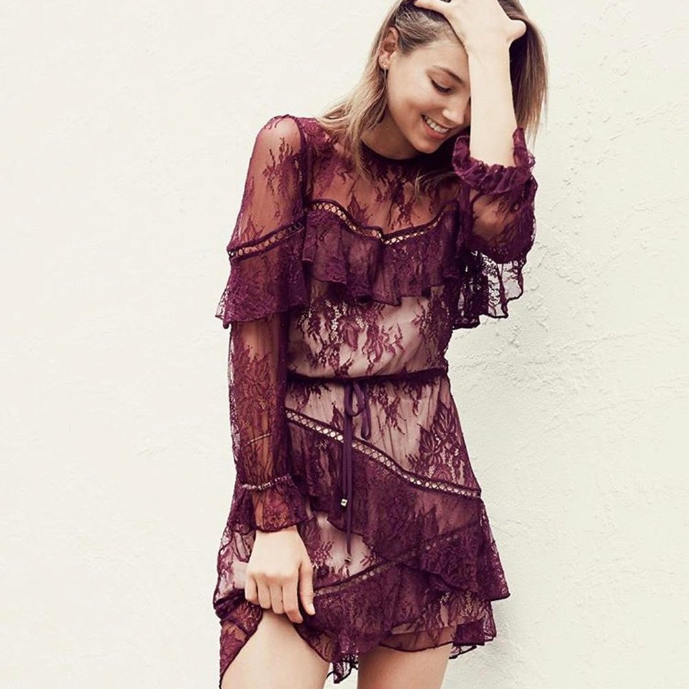 WINONA Australia ISABELLE DRESS PLUM size XS/S NWT